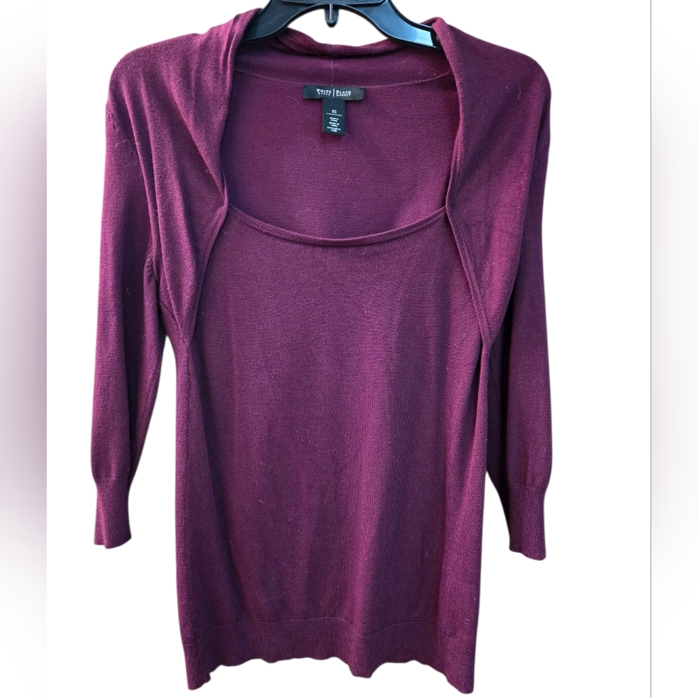 White House Black Market Burgundy Sweater